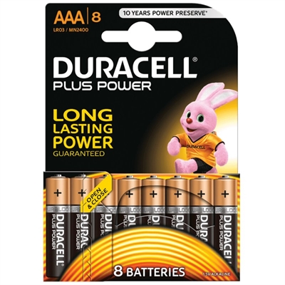 Duracell Plus Power Pila Alcalina Aaa Lr03 Pack 8